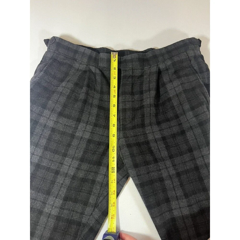 Brooks Brothers Milano Fit Wool Plaid Dress Pants – Men’s 35x29 – Gray/Black